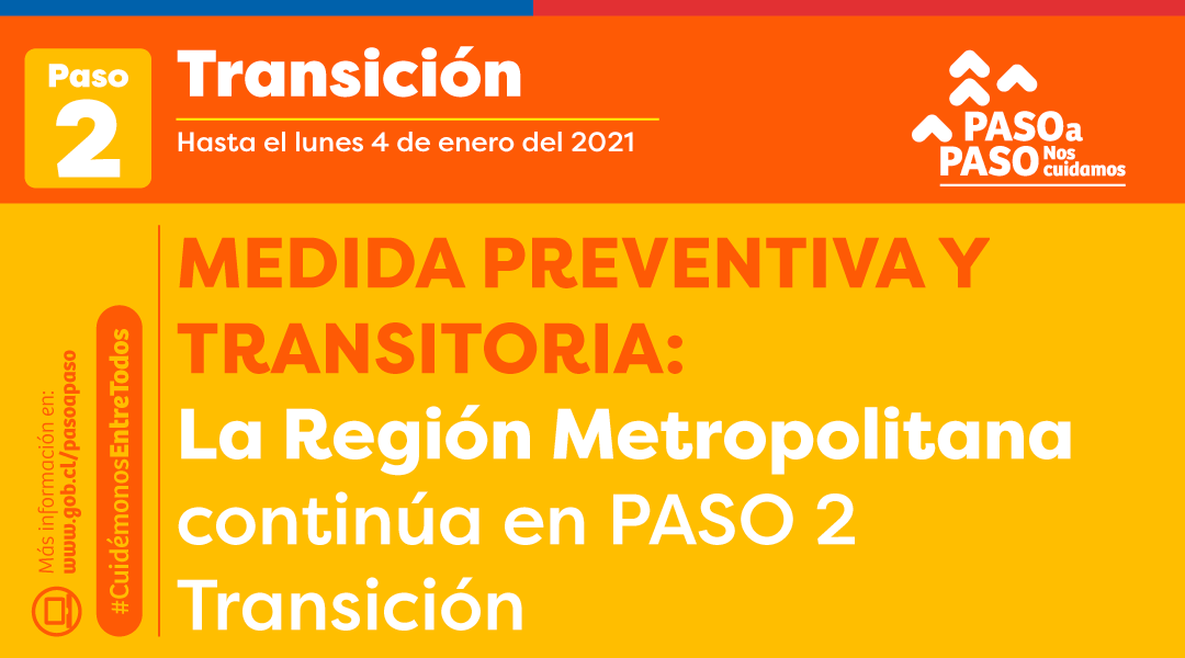 Ministerio de Salud anuncia que Región Metropolitana se mantendrá en Fase 2 hasta el próximo 4 de enero