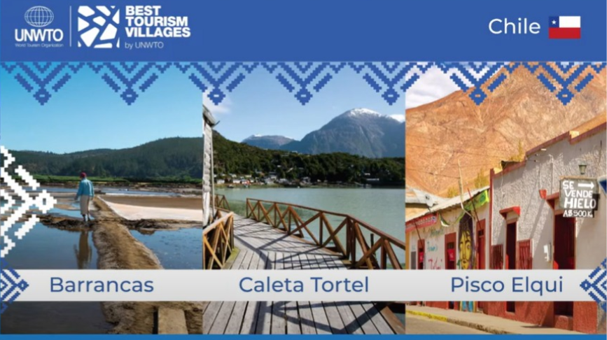 Barrancas, Caleta Tortel y Pisco Elqui son reconocidos por la Organización Mundial del Turismo como los mejores pueblos turísticos del año